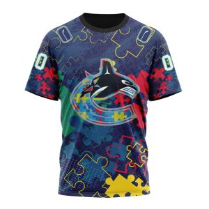 Personalized NHL Vancouver Canucks Specialized Fearless Against Autism Unisex Tshirt TS6254