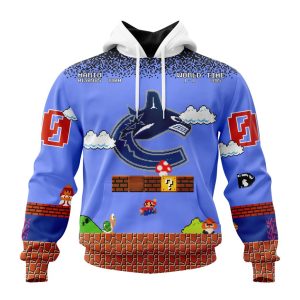 Personalized NHL Vancouver Canucks With Super Mario Game Design Unisex Pullover Hoodie