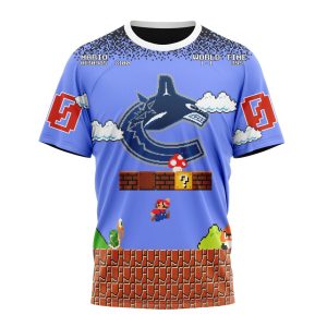 Personalized NHL Vancouver Canucks With Super Mario Game Design Unisex Tshirt TS6271