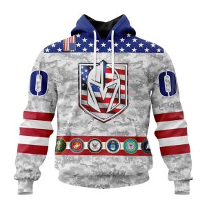 Personalized NHL Vegas Golden Knights Armed Forces Appreciation Unisex Pullover Hoodie