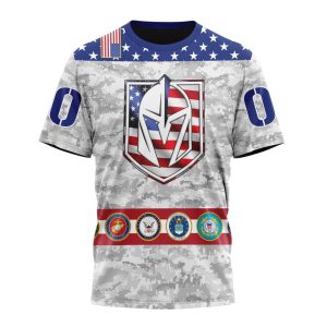 Personalized NHL Vegas Golden Knights Armed Forces Appreciation Unisex Tshirt TS6274