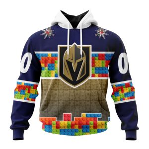 Personalized NHL Vegas Golden Knights Autism Awareness Design Unisex Hoodie