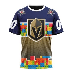 Personalized NHL Vegas Golden Knights Autism Awareness Design Unisex Tshirt TS6275