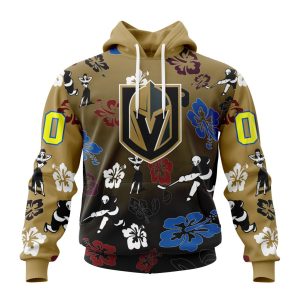 Personalized NHL Vegas Golden Knights Hawaiian Style Design For Fans Unisex Pullover Hoodie