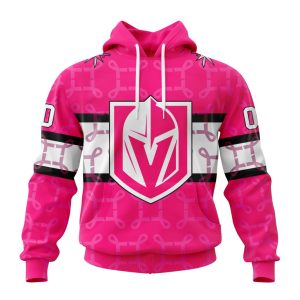 Personalized NHL Vegas Golden Knights I Pink I Can! In October We Wear Pink Breast Cancer Unisex Pullover Hoodie