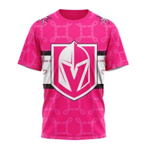 Personalized NHL Vegas Golden Knights I Pink I Can! In October We Wear Pink Breast Cancer Unisex Tshirt TS6281
