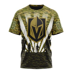 Personalized NHL Vegas Golden Knights Military Camo Kits For Veterans Day And Rememberance Day Unisex Tshirt TS6283