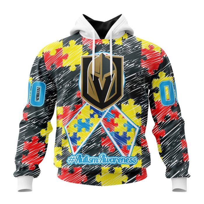 Personalized NHL Vegas Golden Knights Special Autism Awareness Month Unisex Pullover Hoodie