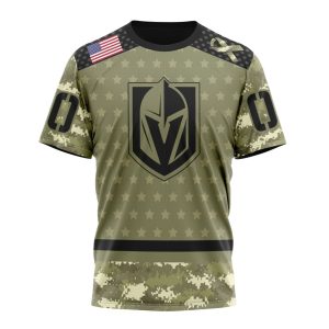 Personalized NHL Vegas Golden Knights Special Camo Military Appreciation Unisex Tshirt TS6288