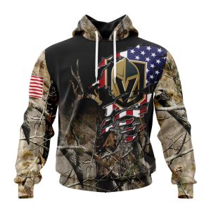 Personalized NHL Vegas Golden Knights Special Camo Realtree Hunting Unisex Pullover Hoodie