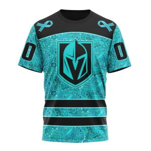 Personalized NHL Vegas Golden Knights Special Design Fight Ovarian Cancer Unisex Tshirt TS6292