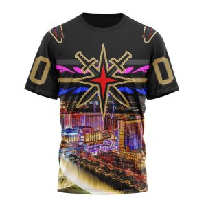 Personalized NHL Vegas Golden Knights Special Design With Las Vegas Strip Unisex Tshirt TS6294