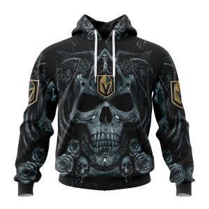 Personalized NHL Vegas Golden Knights Special Design With Skull Art Unisex Pullover Hoodie