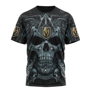 Personalized NHL Vegas Golden Knights Special Design With Skull Art Unisex Tshirt TS6296