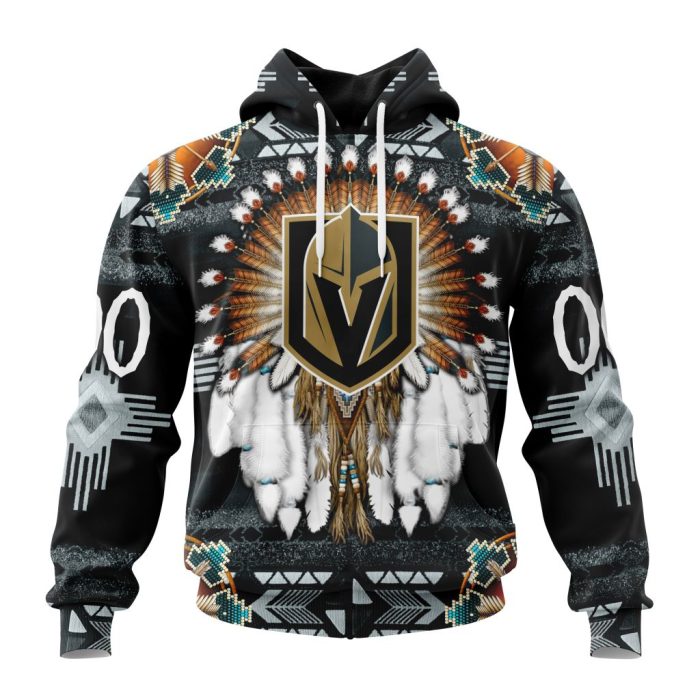 Personalized NHL Vegas Golden Knights Special Native Costume Design Unisex Pullover Hoodie