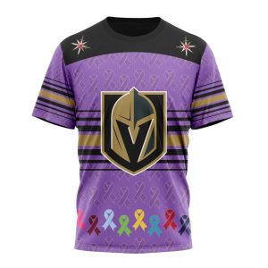 Personalized NHL Vegas Golden Knights Specialized Design Fights Cancer Unisex Tshirt TS6309