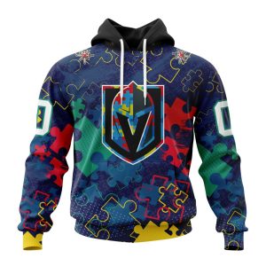 Personalized NHL Vegas Golden Knights Specialized Fearless Against Autism Unisex Pullover Hoodie