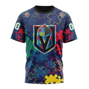 Personalized NHL Vegas Golden Knights Specialized Fearless Against Autism Unisex Tshirt TS6314