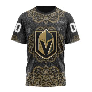 Personalized NHL Vegas Golden Knights Specialized Mandala Style Unisex Tshirt TS6319