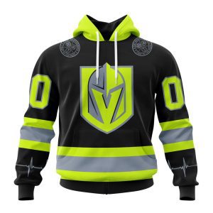 Personalized NHL Vegas Golden Knights Specialized Unisex Kits With FireFighter Uniforms Color Unisex Pullover Hoodie