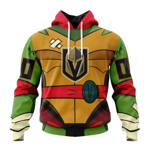 Personalized NHL Vegas Golden Knights Teenage Mutant Ninja Turtles Design Unisex Pullover Hoodie