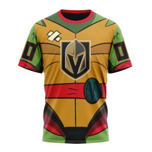 Personalized NHL Vegas Golden Knights Teenage Mutant Ninja Turtles Design Unisex Tshirt TS6326