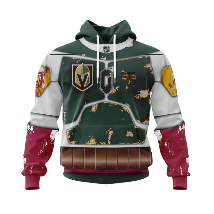 Personalized NHL Vegas Golden Knights X Boba Fett's Armor Unisex Pullover Hoodie