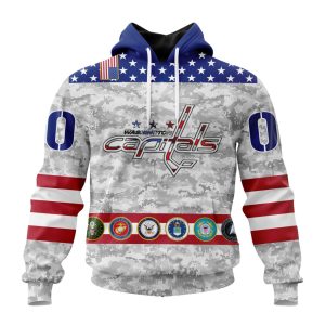 Personalized NHL Washington Capitals Armed Forces Appreciation Unisex Pullover Hoodie