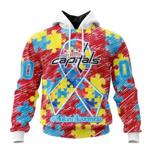 Personalized NHL Washington Capitals Special Autism Awareness Month Unisex Pullover Hoodie