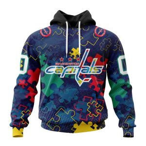 Personalized NHL Washington Capitals Specialized Fearless Against Autism Unisex Pullover Hoodie