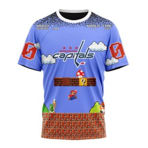 Personalized NHL Washington Capitals With Super Mario Game Design Unisex Tshirt TS6392