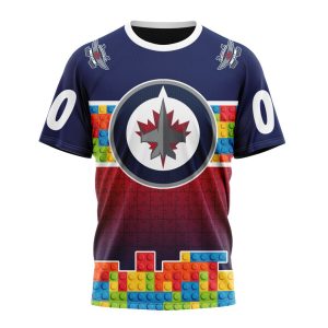 Personalized NHL Winnipeg Jets Autism Awareness Design Unisex Tshirt TS6395
