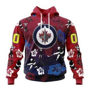 Personalized NHL Winnipeg Jets Hawaiian Style Design For Fans Unisex Pullover Hoodie