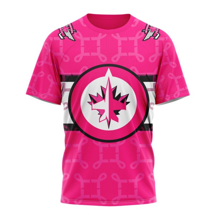 Personalized NHL Winnipeg Jets I Pink I Can! In October We Wear Pink Breast Cancer Unisex Tshirt TS6400