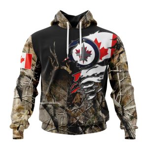 Personalized NHL Winnipeg Jets Special Camo Realtree Hunting Unisex Pullover Hoodie