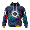 Personalized NHL Winnipeg Jets Specialized Fearless Against Autism Unisex Pullover Hoodie
