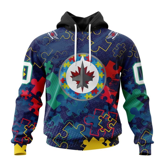 Personalized NHL Winnipeg Jets Specialized Fearless Against Autism Unisex Pullover Hoodie