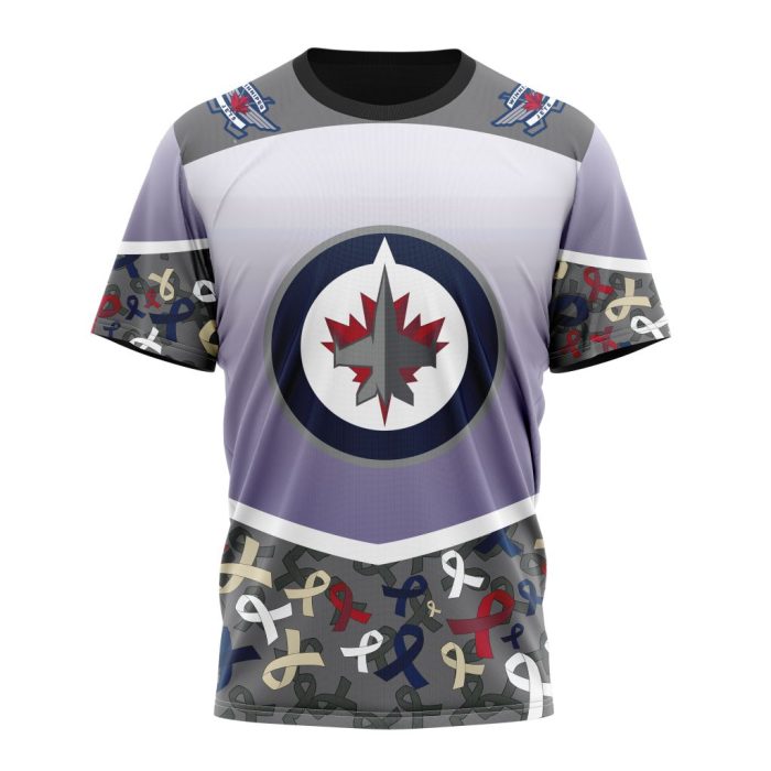 Personalized NHL Winnipeg Jets Specialized Sport Fights Again All Cancer Unisex Tshirt TS6441