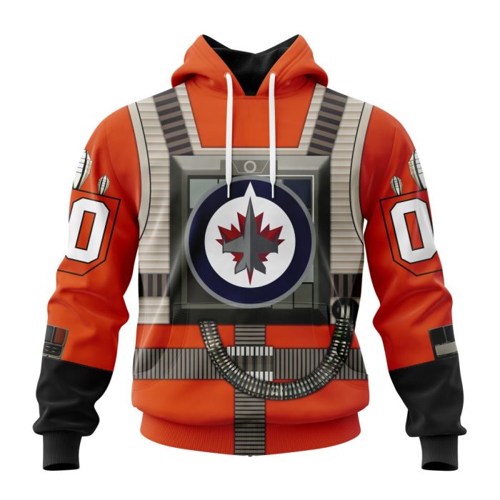 Personalized NHL Winnipeg Jets Star Wars Rebel Pilot Design Unisex Pullover Hoodie
