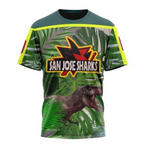 Personalized San Jose Sharks Specialized Jersey Hockey For Jurassic World Unisex Tshirt TS6481