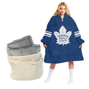 Personalized Toronto Maple Leafs Retro Classic Oodie Blanket Hoodie Wearable Blanket