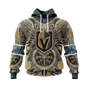 Personalized Vegas Golden Knights Dark Norse Viking Symbols Unisex Pullover Hoodie