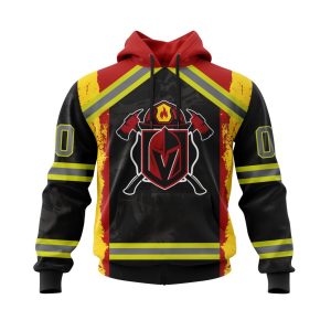 Personalized Vegas Golden Knights Honor Firefighter Unisex Pullover Hoodie
