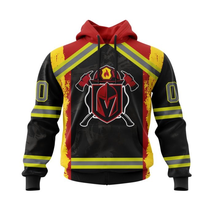 Personalized Vegas Golden Knights Honor Firefighter Unisex Pullover Hoodie