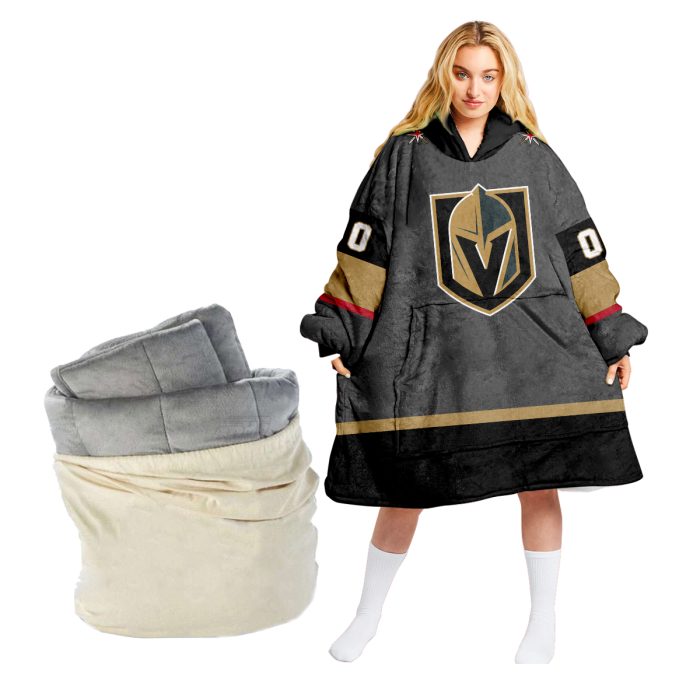 Personalized Vegas Golden Knights Retro Classic Oodie Blanket Hoodie Wearable Blanket