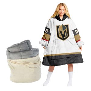 Personalized Vegas Golden Knights Retro Gradient Oodie Blanket Hoodie Wearable Blanket