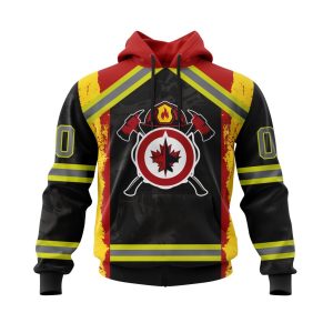 Personalized Winnipeg Jets Honor Firefighter Unisex Pullover Hoodie