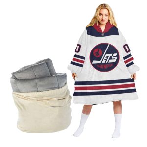 Personalized Winnipeg Jets Retro Gradient Oodie Blanket Hoodie Wearable Blanket