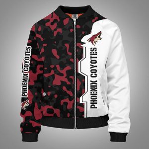 Phoenix Coyotes Camouflage Red Bomber Jacket TBJ4940