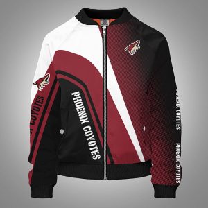 Phoenix Coyotes Red Black Bomber Jacket TBJ4937